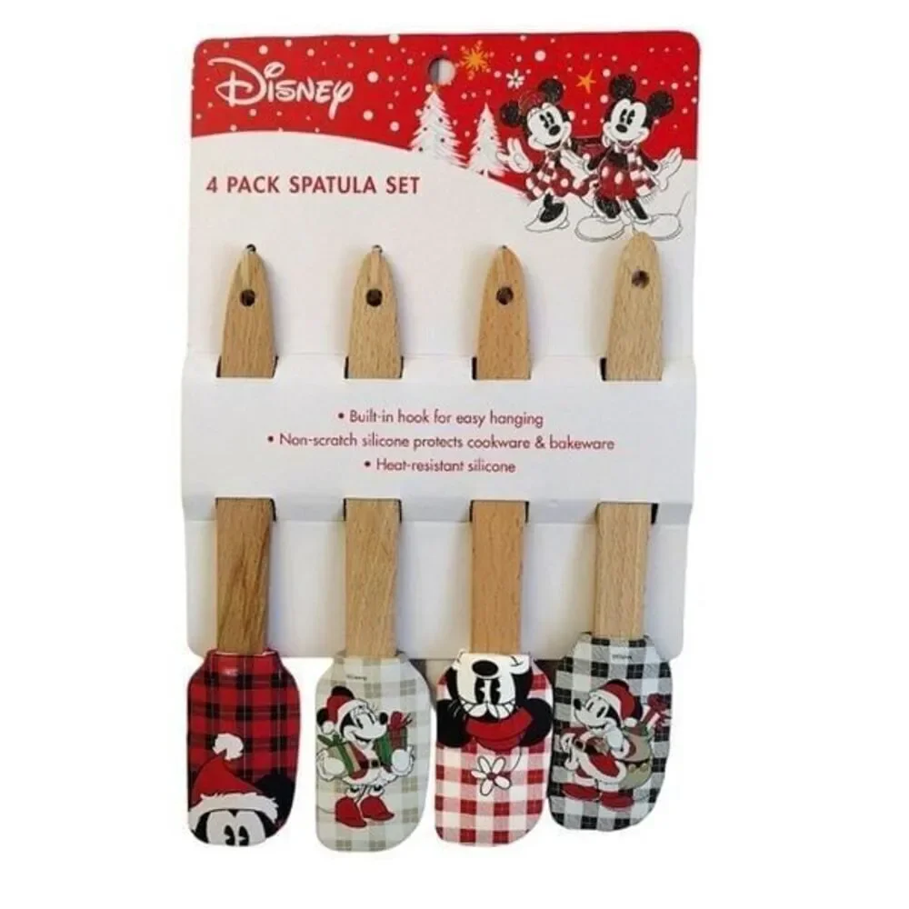 Disney Minnie Mouse 4 Christmas Themed Silicone Spatulas Set NWT